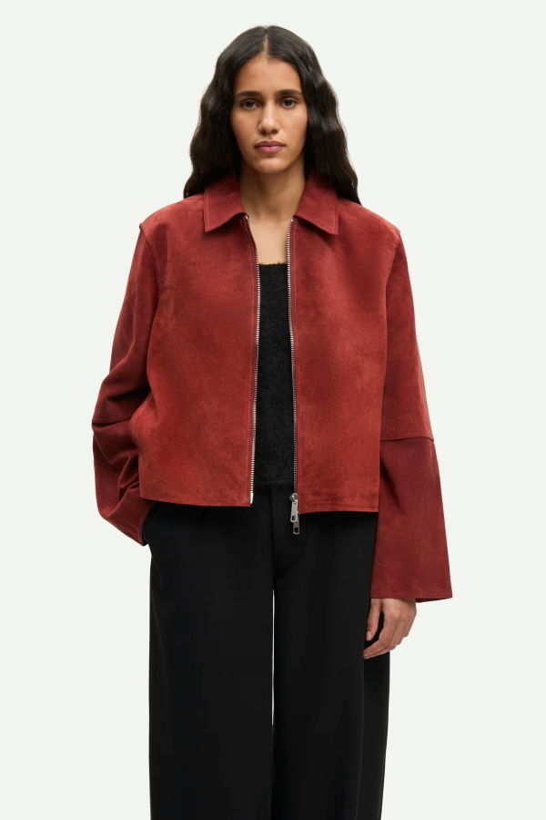 Samsøe Samsøe Salylo Suede Jacket - Red Brick