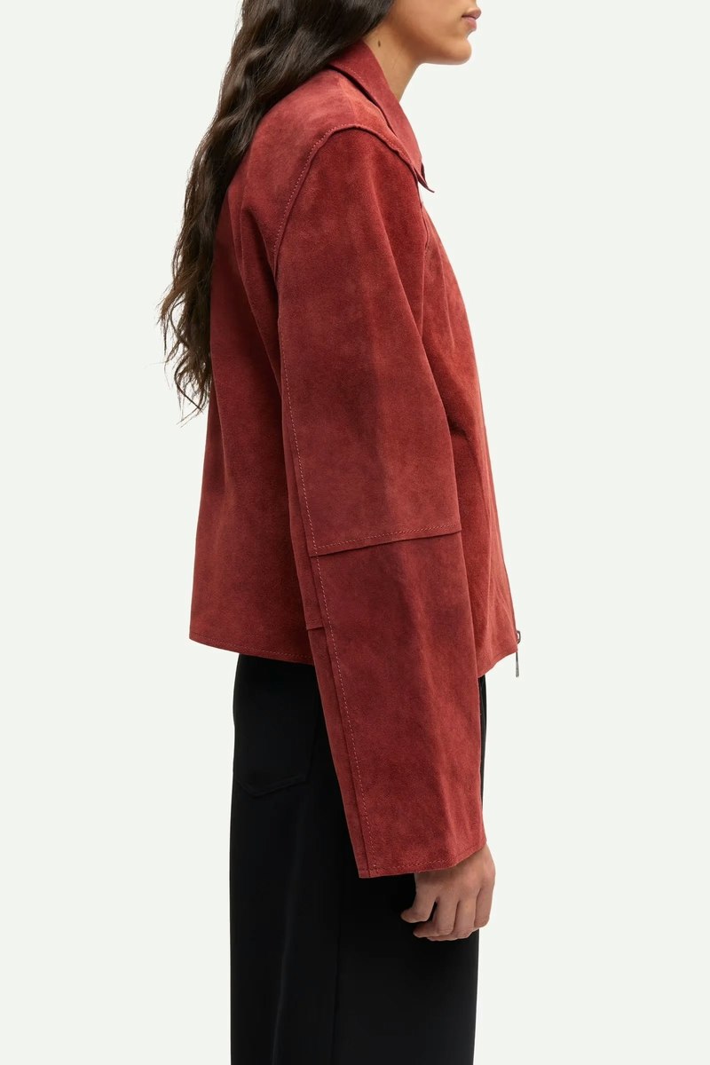 Samse Samse Salylo Suede Jacket - Red Brick