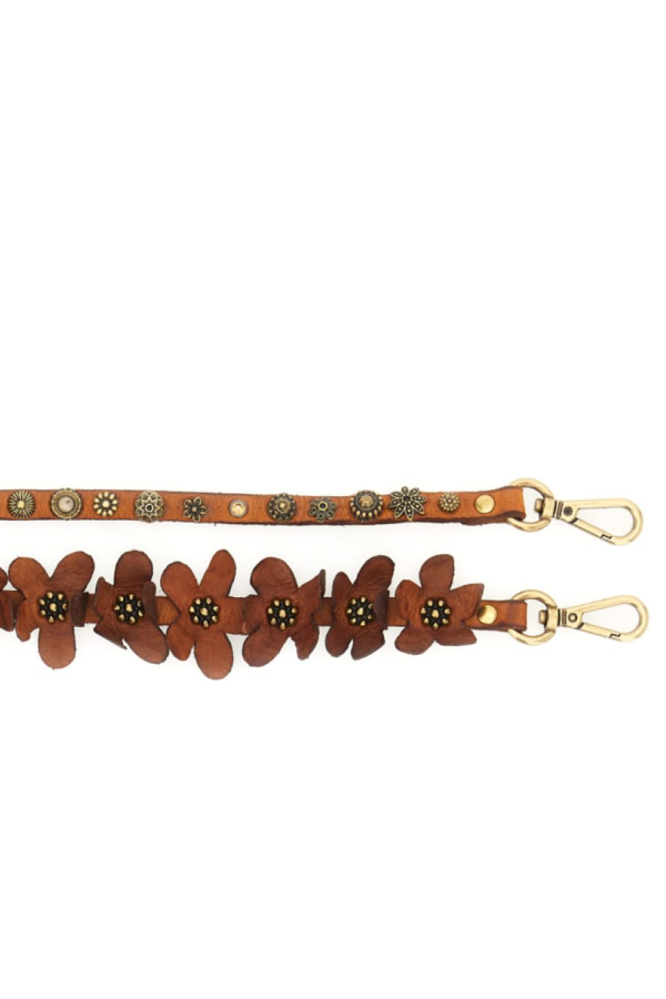 Campomaggi Flower Studs Phone Strap - Cognac