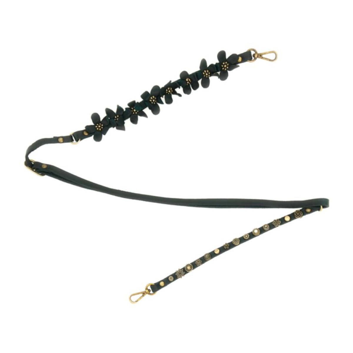 Campomaggi Flower Studs Phone Strap - Green Bottle - Image 2 of 3