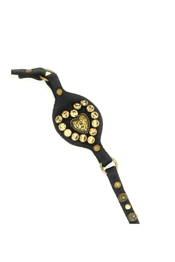 Campomaggi Heart Studs Phone Strap - Black