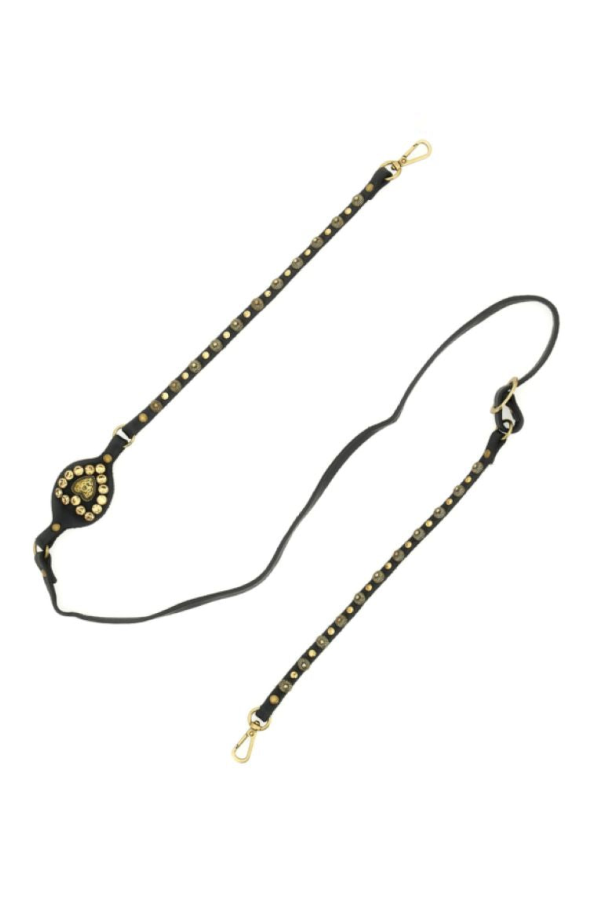 Campomaggi Heart Studs Phone Strap - Black