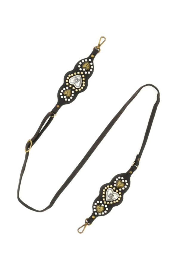 Campomaggi Heart Studs Phone Strap - Black