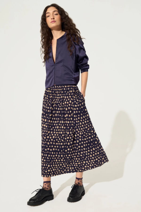 Cotélac Pleated Midi Skirt