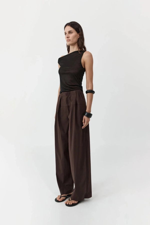 St. Agni Relaxed Pleat Pants - Bark