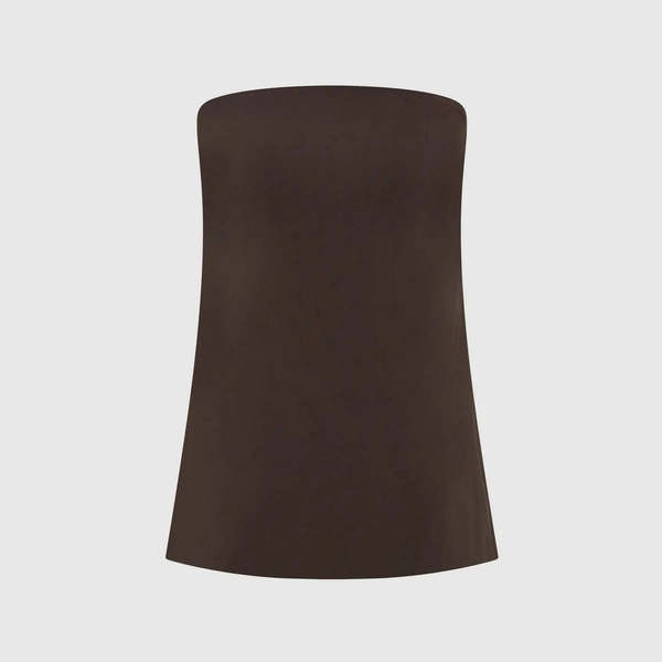 St. Agni Strapless Rouleau Tie Top - Bark