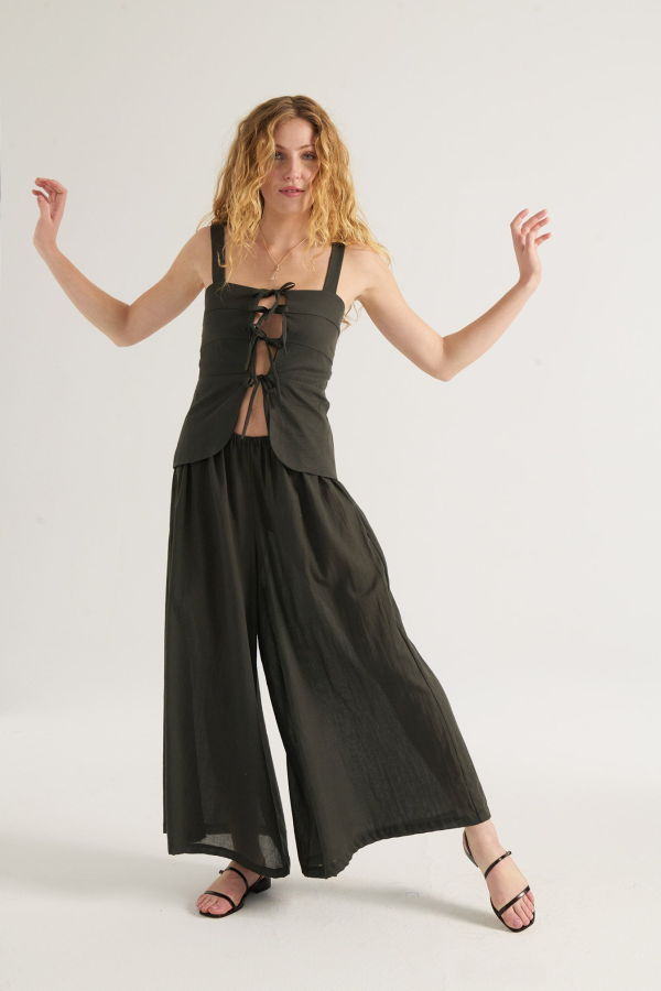 Loup Charmant Parker Tie Top - Graphite