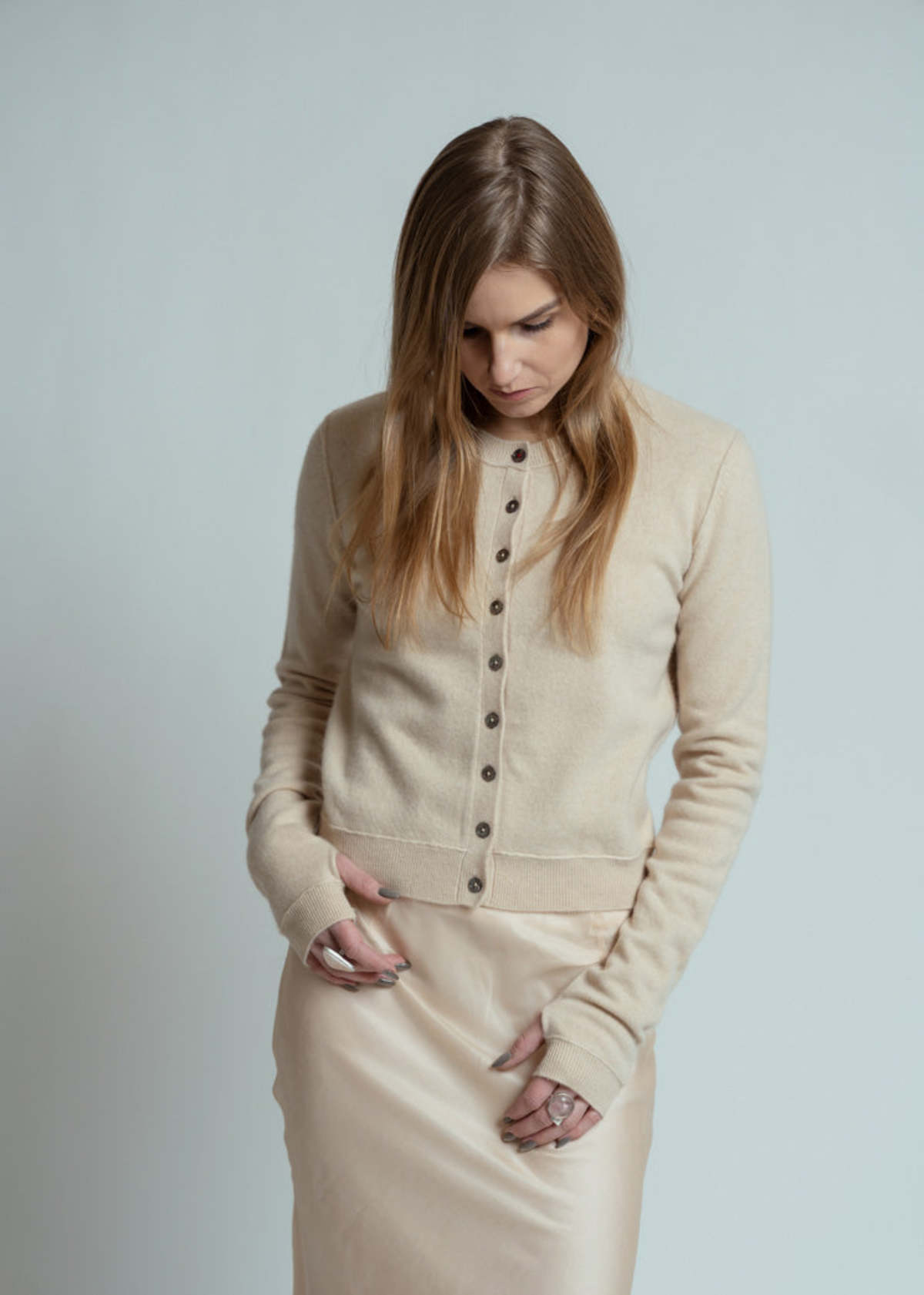 Brazeau Tricot Blonde Royal All Thumbs Cardigan - Blonde - Image 1 of 5