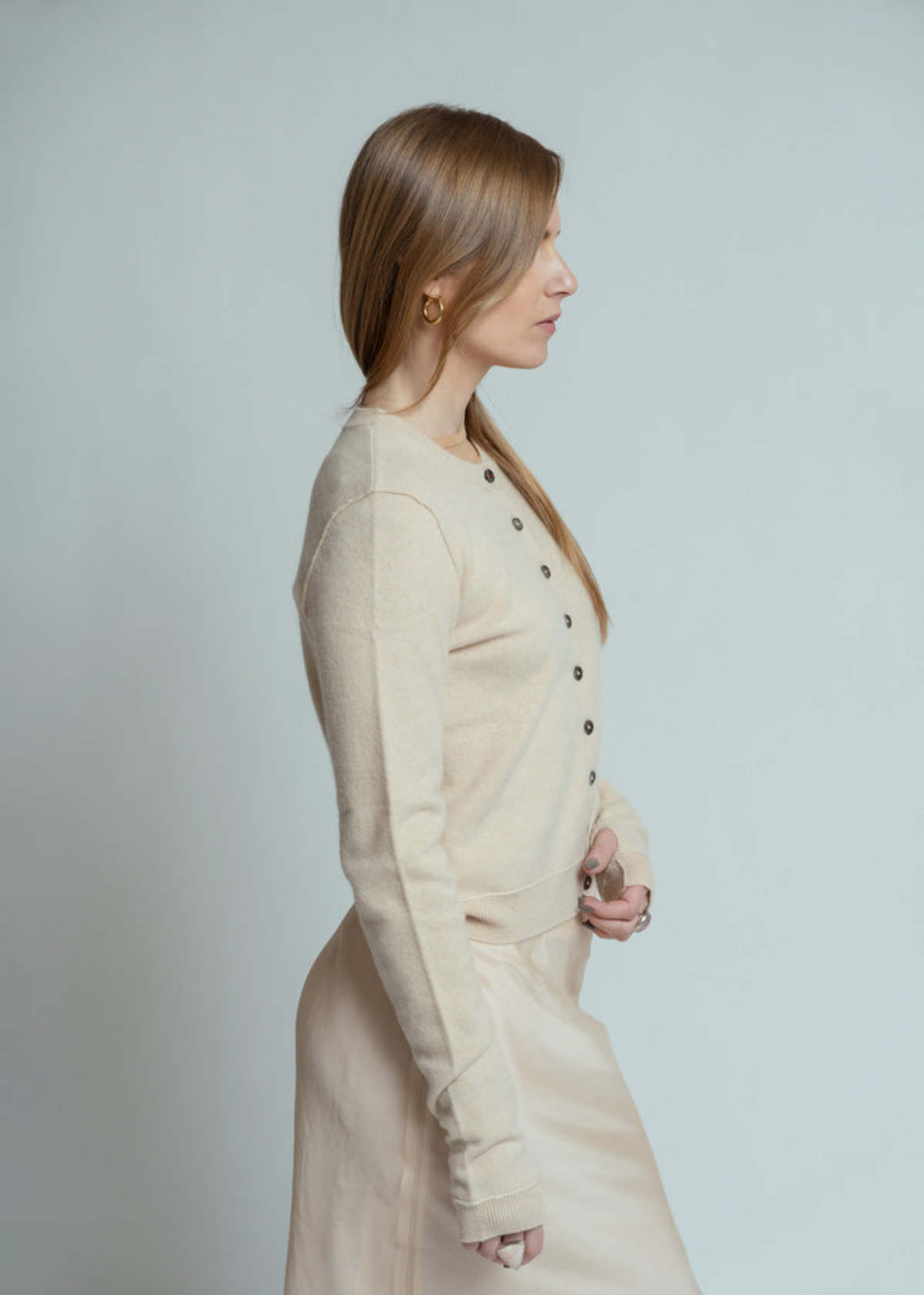 Brazeau Tricot Blonde Royal All Thumbs Cardigan - Blonde - Image 5 of 5