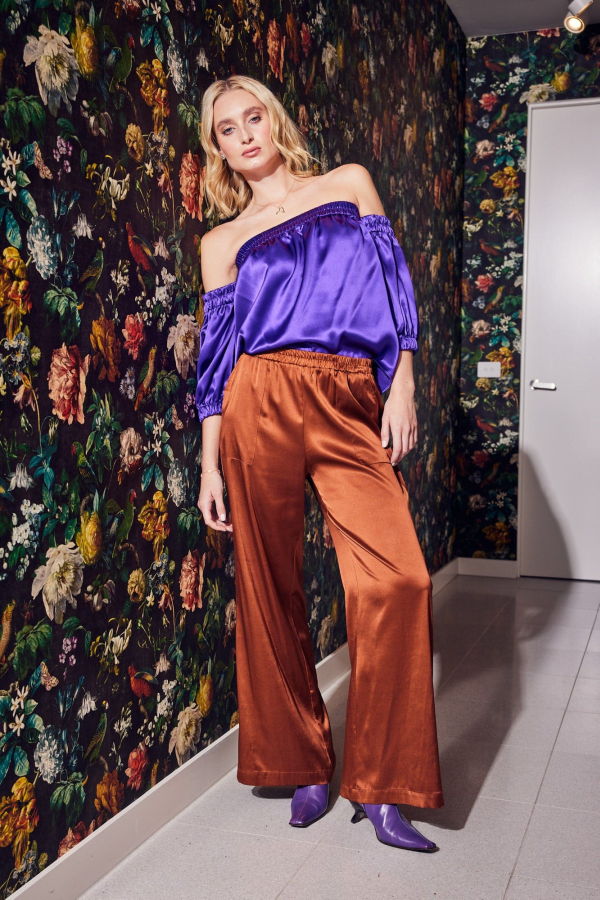 Lindsay Nicholas New York Off The Shoulder Top - Purple