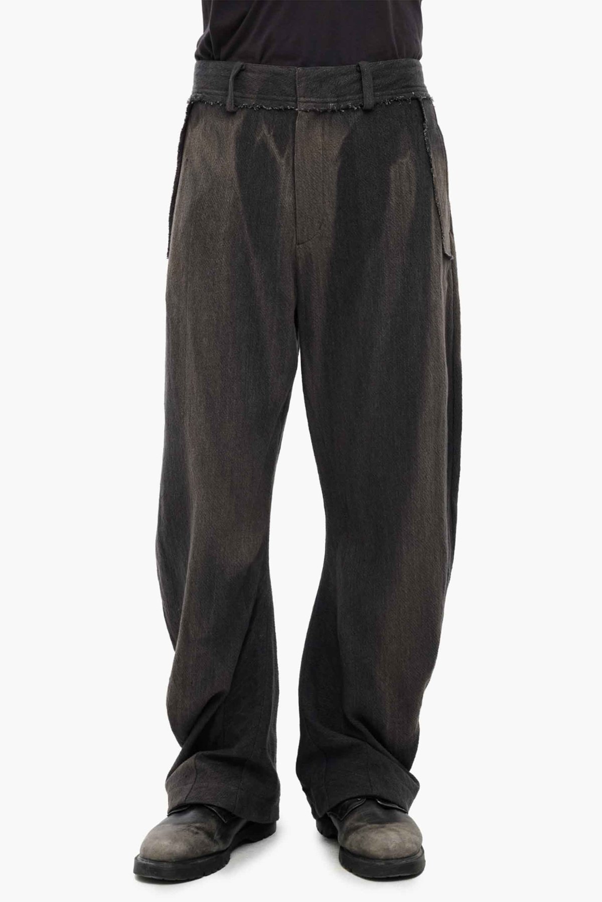 JiyongKim Sun Bleached Curved Trousers - Image 1 of 6