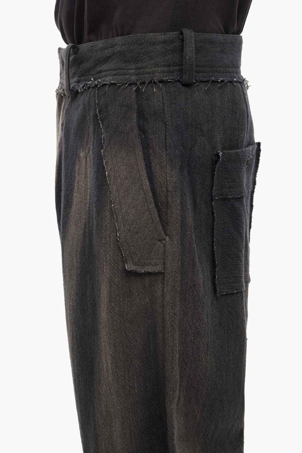 JiyongKim Sun Bleached Curved Trousers - Image 4 of 6