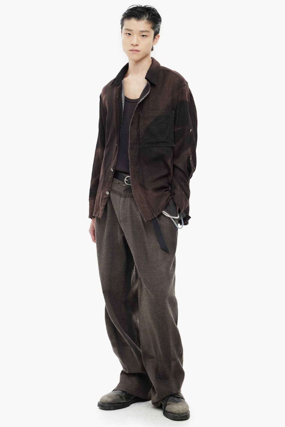 JiyongKim Sun Bleached Straight Trousers - Image 1 of 4