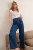 Hermine Vintage 80s Calvin Klein High-Rise Pleated Wide Leg Jeans - Blue - Thumbnail 1
