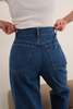 Hermine Vintage 80s Calvin Klein High-Rise Pleated Wide Leg Jeans - Blue - Thumbnail 4