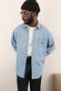 Vintage Hermine 90s Light Wash Cotton Denim Shirt - Blue - Thumbnail 1