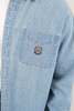 Vintage Hermine 90s Light Wash Cotton Denim Shirt - Blue - Thumbnail 4