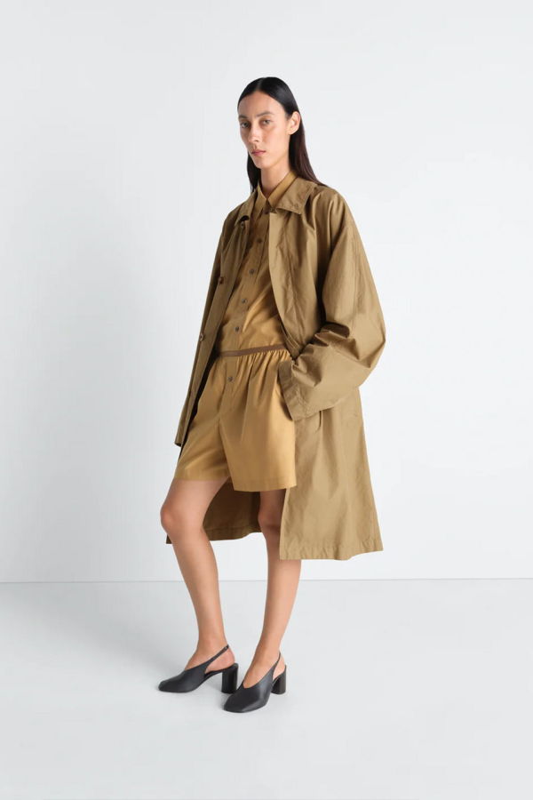 Lemaire Car Coat Ventile Cotton Raincoat - Khaki