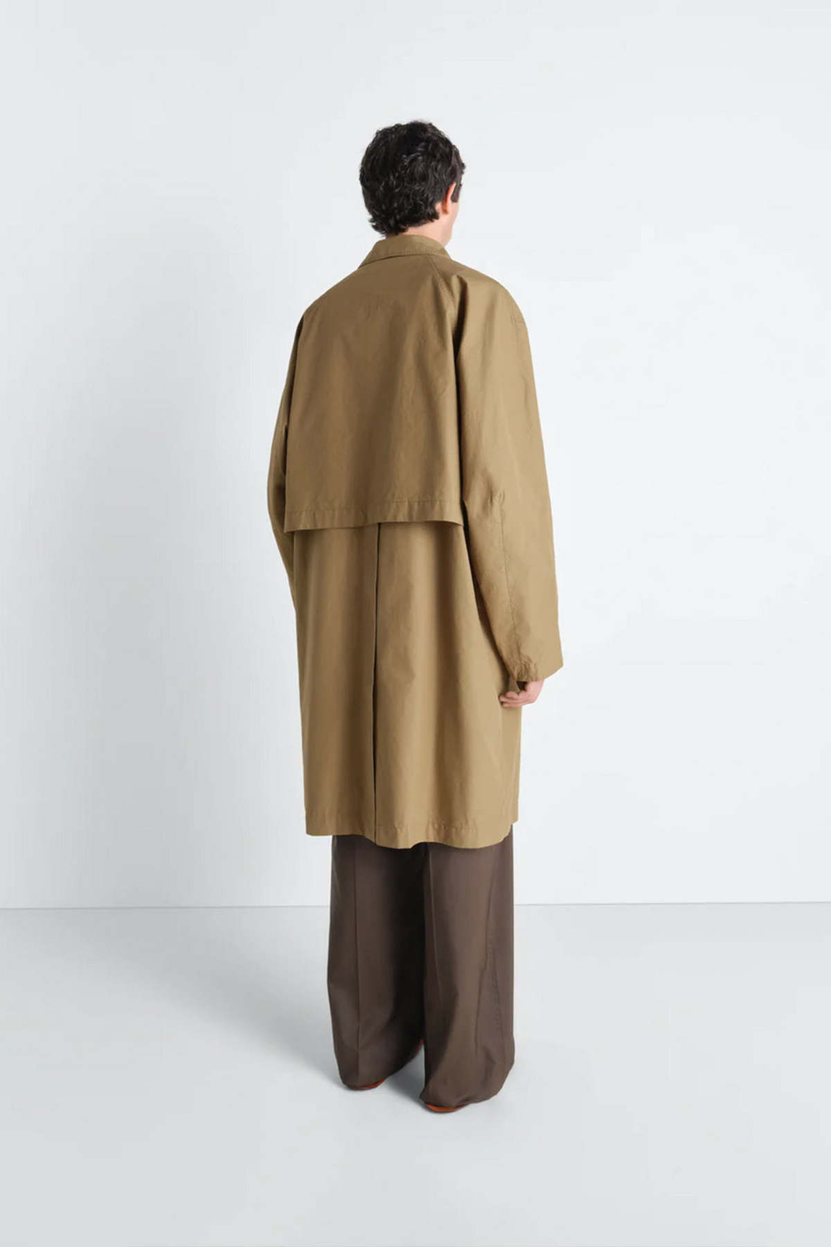 Lemaire Car Coat Ventile Cotton Raincoat - Khaki - Image 6 of 8