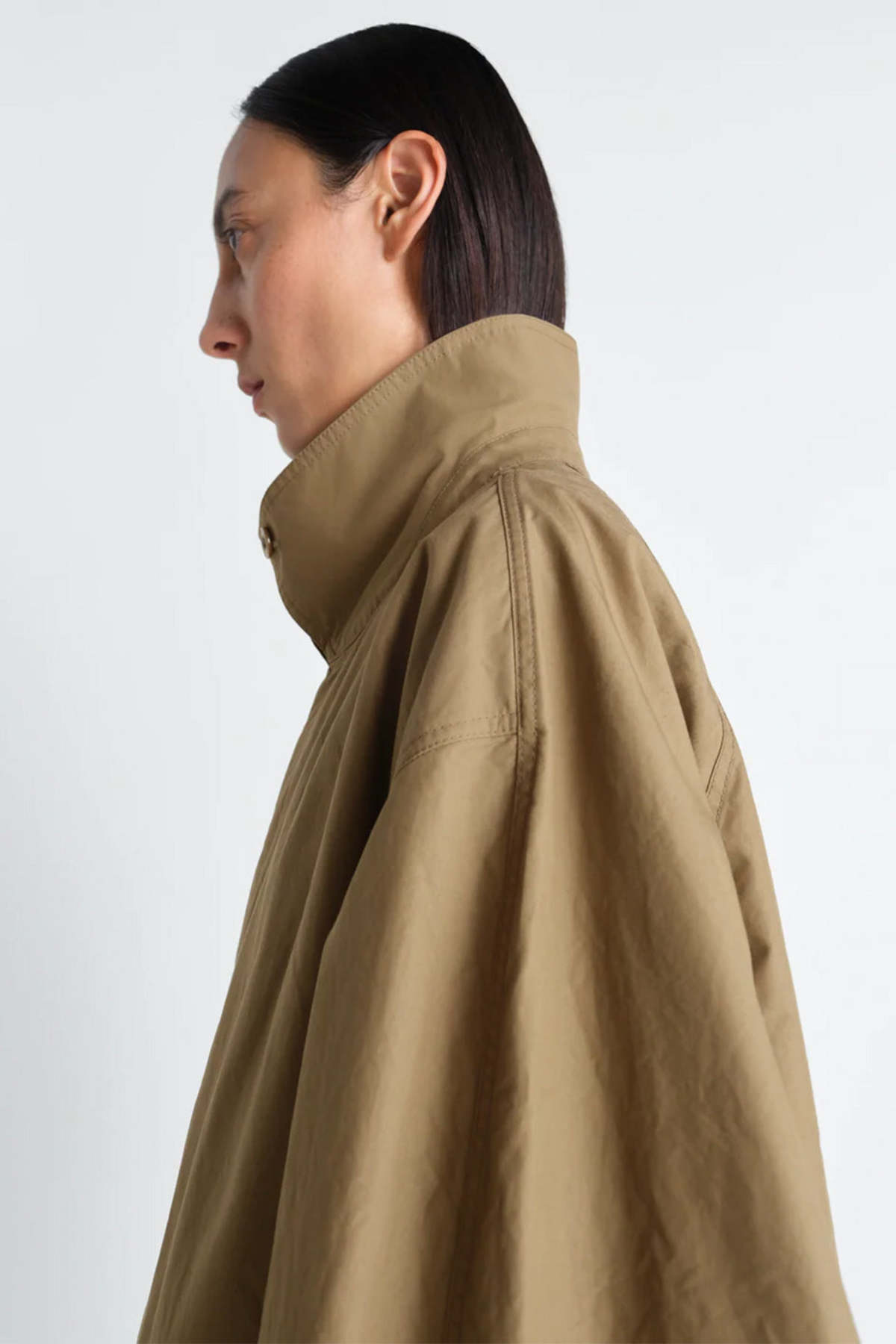 Lemaire Car Coat Ventile Cotton Raincoat - Khaki - Image 7 of 8