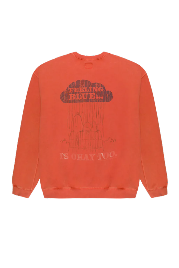 VINTAGE HEAVY Snoopy Blues Sweatshirt - Orange