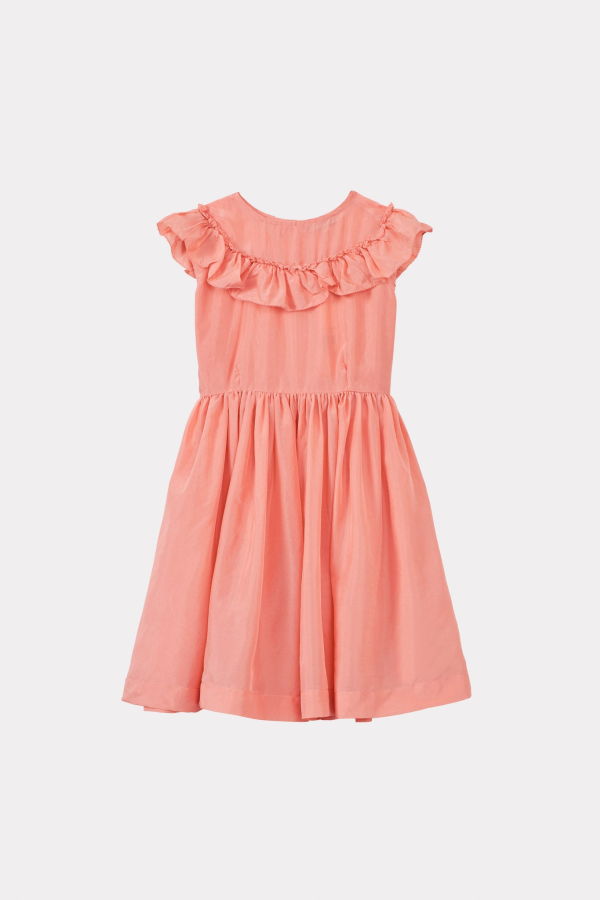 KIDS Caramel Cestrum Silk Dress - Peach Pink