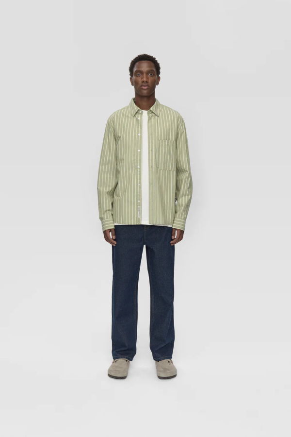 Minimum Pedro Rlx Striped Shirt - Desert Sage