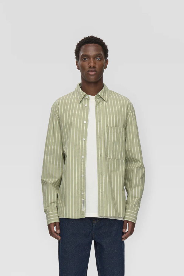 Minimum Pedro Rlx Striped Shirt - Desert Sage