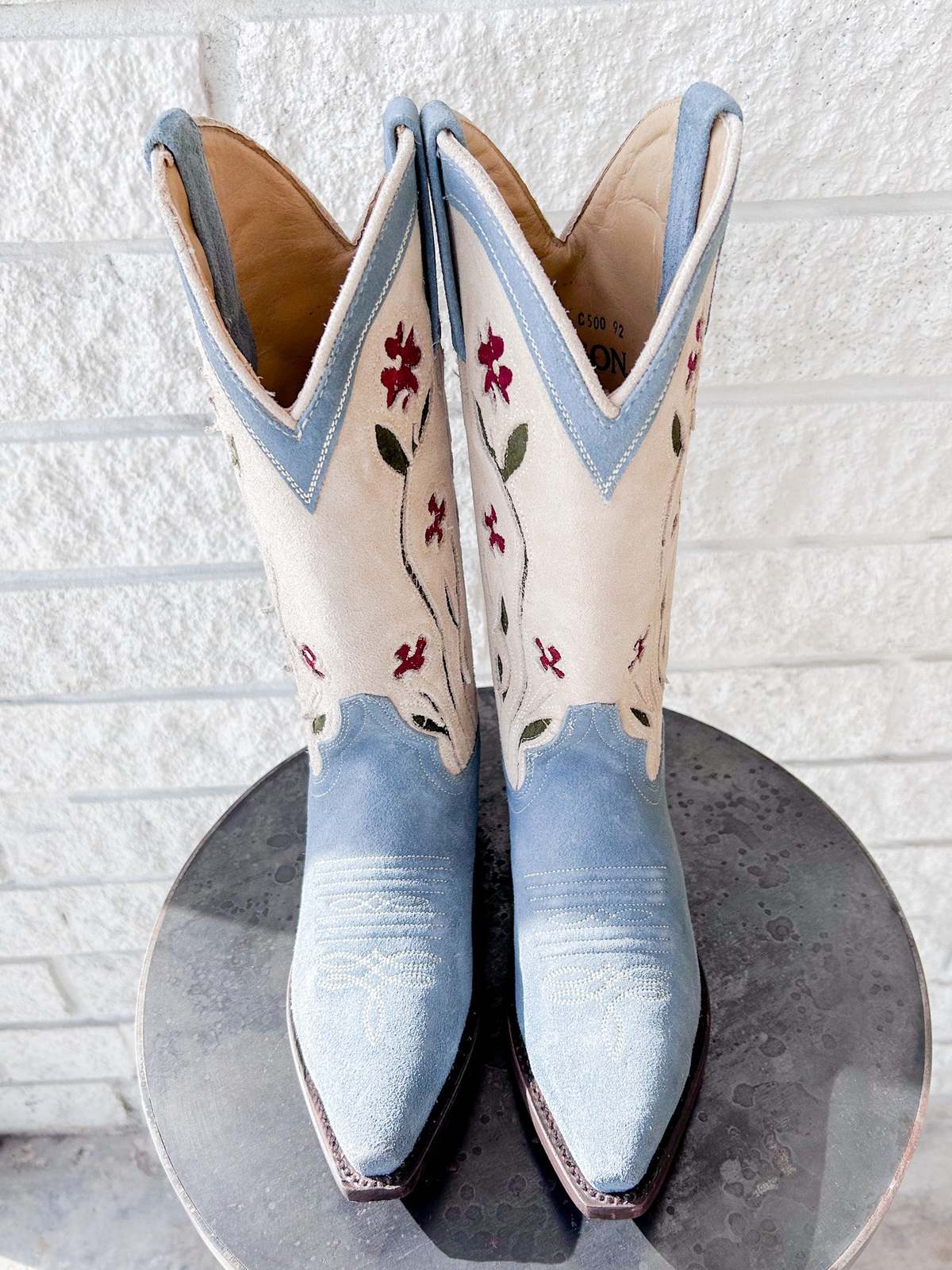 The Great. The Cowboy Boot - Washed Indigo Floral - Image 2 of 4