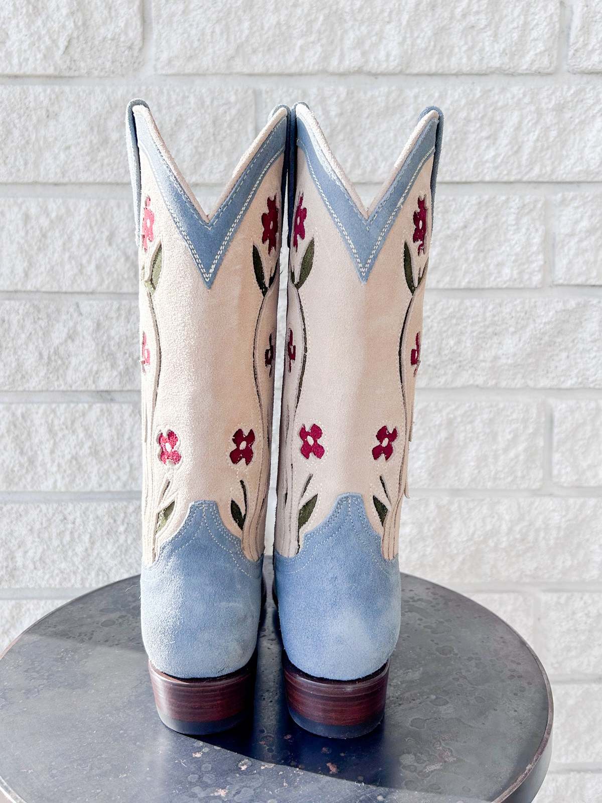 The Great. The Cowboy Boot - Washed Indigo Floral - Image 3 of 4