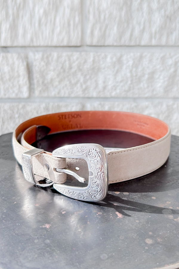 The Great. Western Narrow Belt - Cream with Silver