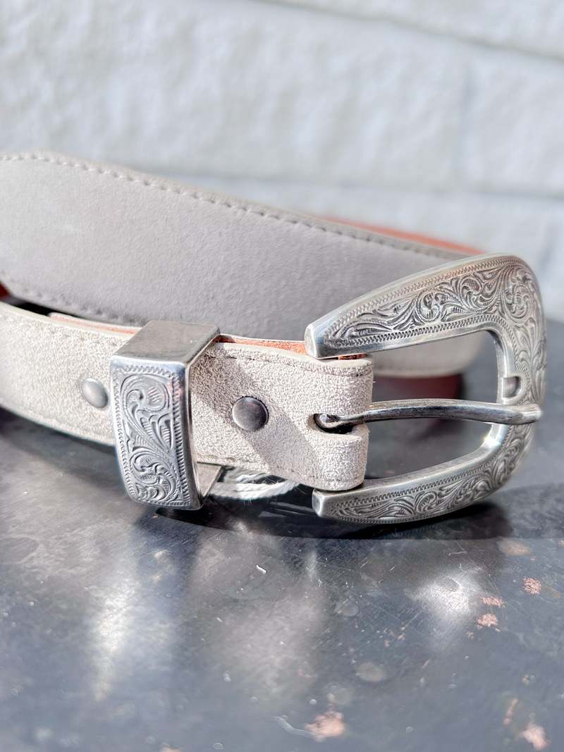 The Great. Western Narrow Belt - Cream with Silver