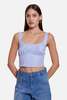 The Tile Club Bungalow Bustier Top - White/Blue Stripe - Thumbnail 1