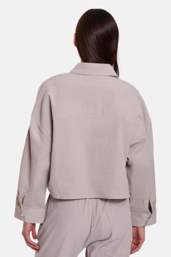 The Tile Club Foxy Micro Cord Crop Shirt
