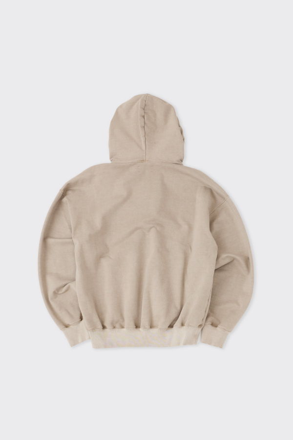 Kanemasa Phil Fine Sweat Zip Hoodie - Beige Khaki