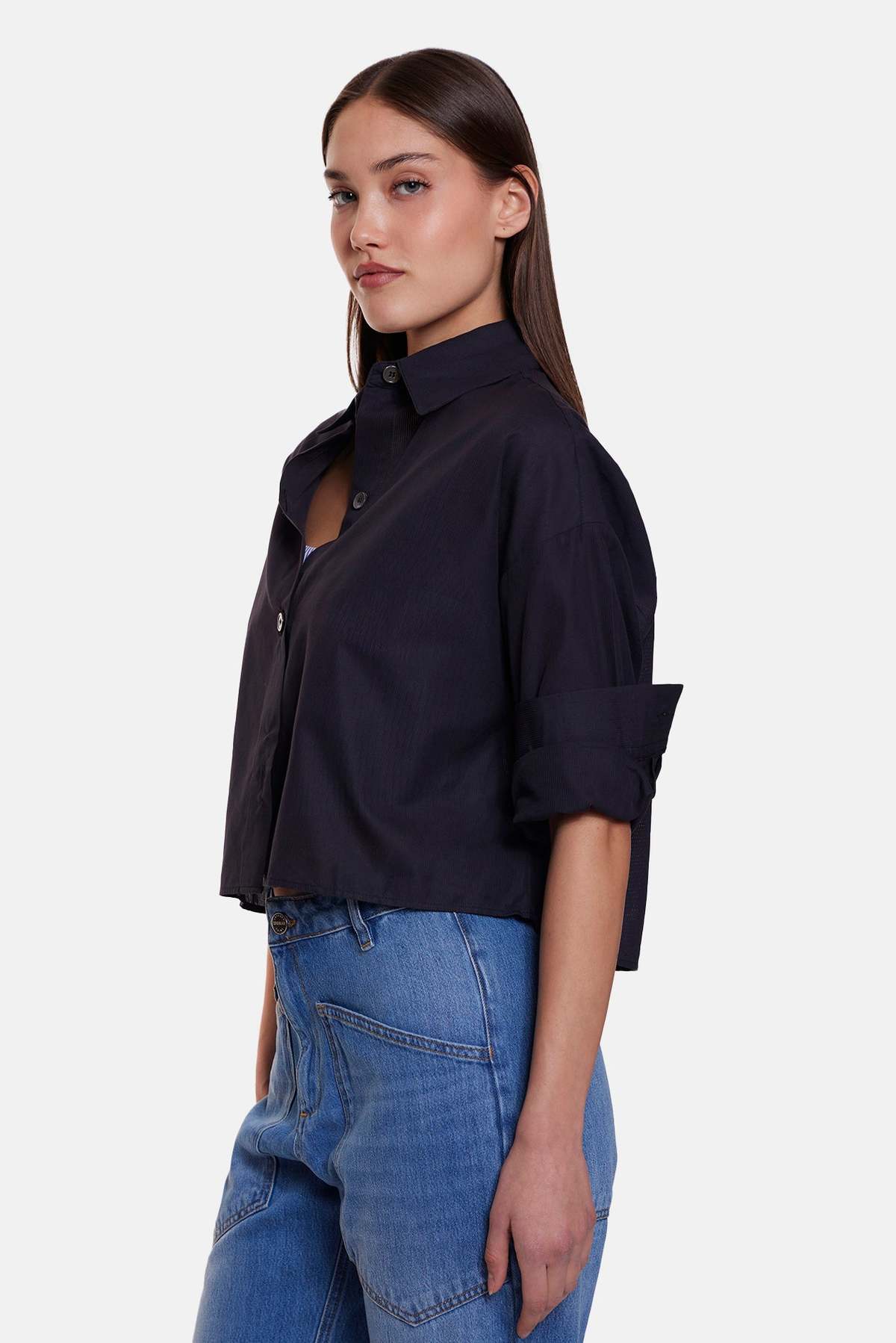 The Tile Club Gansett Poplin Crop Shirt - Image 2 of 7