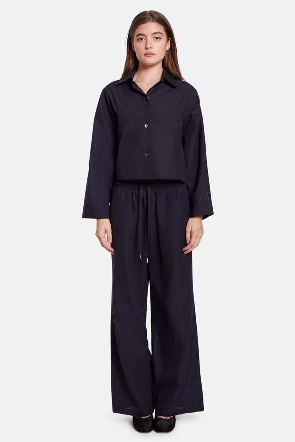 The Tile Club Gansett Poplin Crop Shirt