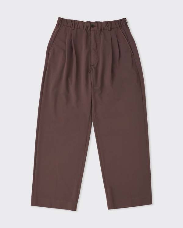 Kanemasa Phil Nylon Tuck Easy Pants, Brown Dye