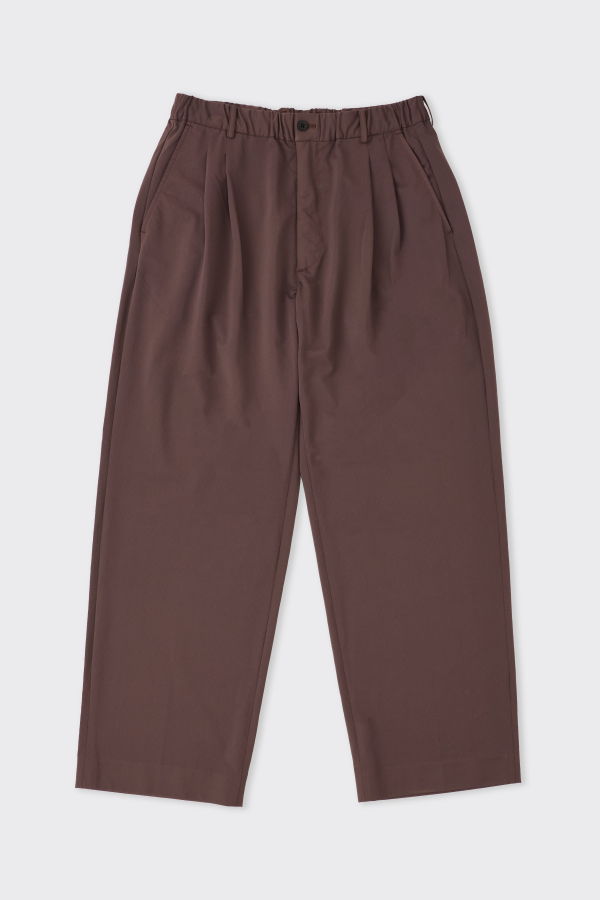 Kanemasa Phil Nylon Tuck Easy Pants, Brown Dye
