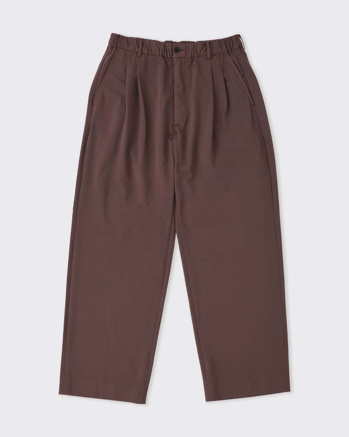 Kanemasa Phil Nylon Tuck Easy Pants, Brown Dye - Image 1 of 3
