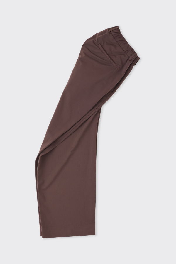 Kanemasa Phil Nylon Tuck Easy Pants, Brown Dye