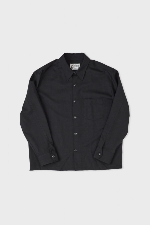 Museum Garments Western Overshirt Tropical Wool - Anthracite Heather Grey