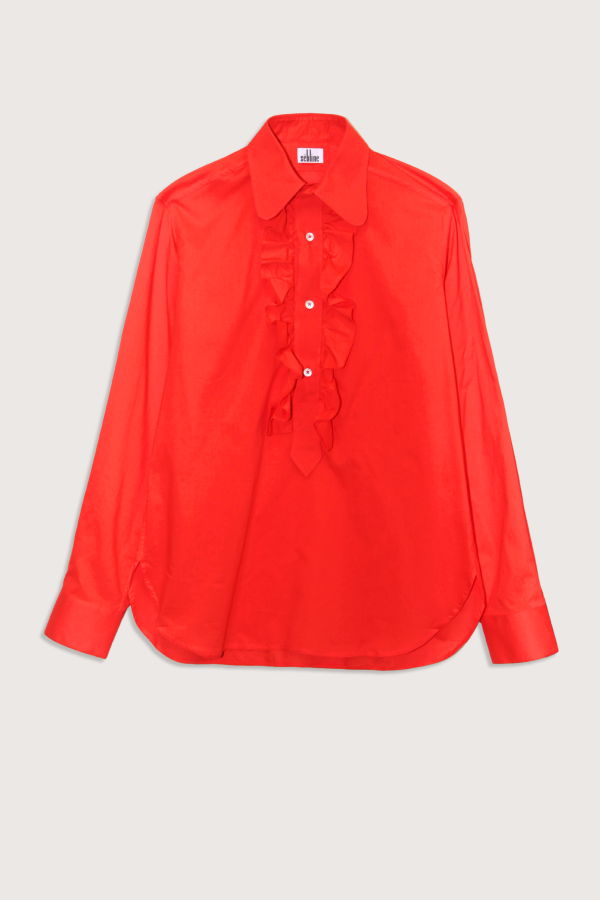 SEBLINE Ruffle Dandy Polo Shirt - Poppy