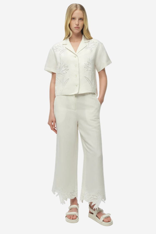 Jonathan Simkhai Kallin Cropped Wide Leg Pant
