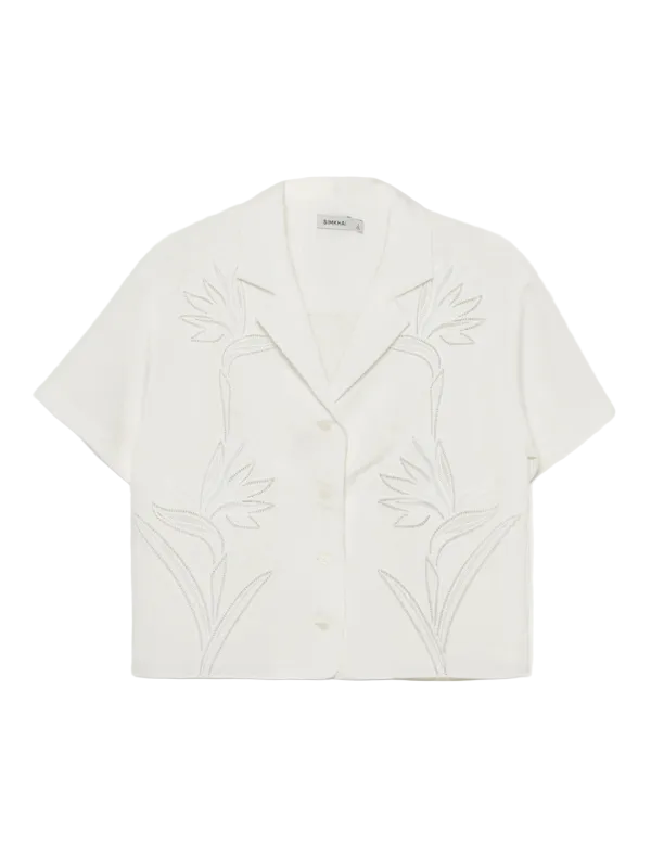 Jonathan Simkhai Louisa Embroidered Camp Shirt
