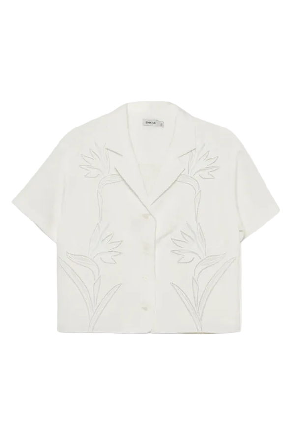 Jonathan Simkhai Louisa Embroidered Camp Shirt