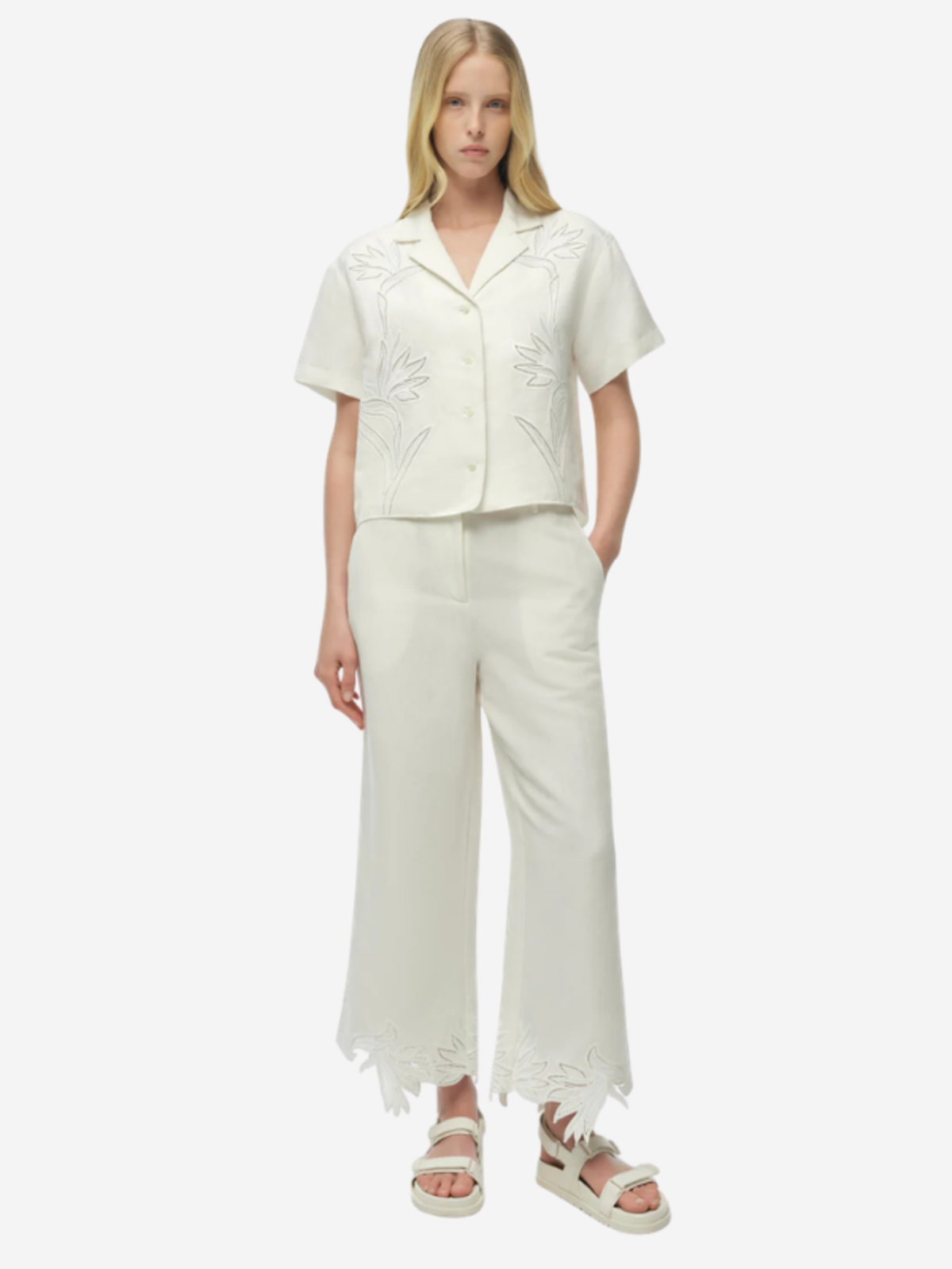 Jonathan Simkhai Louisa Embroidered Camp Shirt - Image 2 of 5