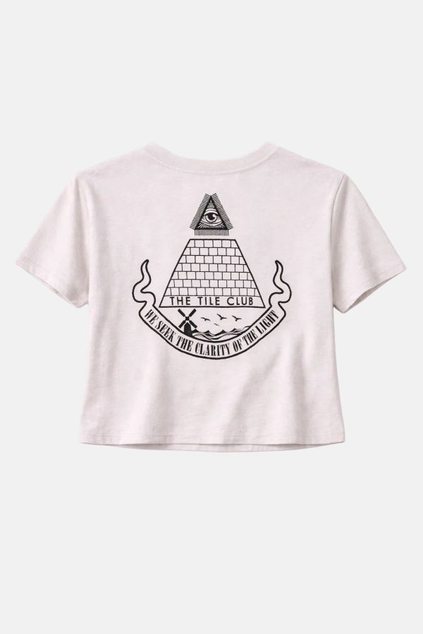 Blue&Cream Pyramid Crop Tee