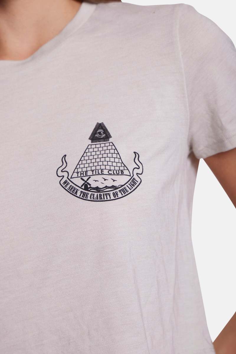 Blue&Cream Pyramid Crop Tee