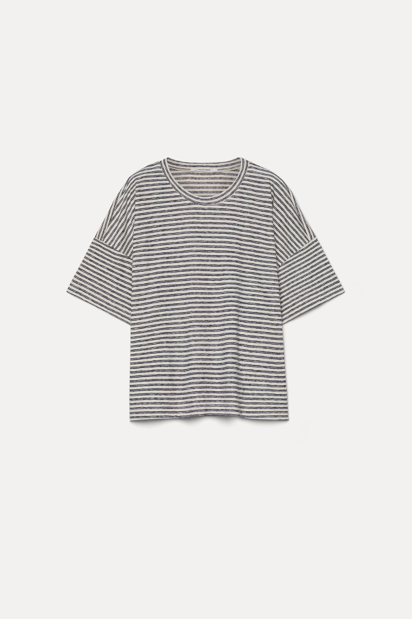 Pomandere Stripe T-Shirt - Navy Blue